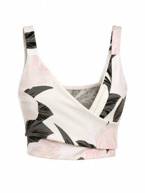 🌷 2/15 Dynamite White Floral Strappy Crop Bralette Top Size M
